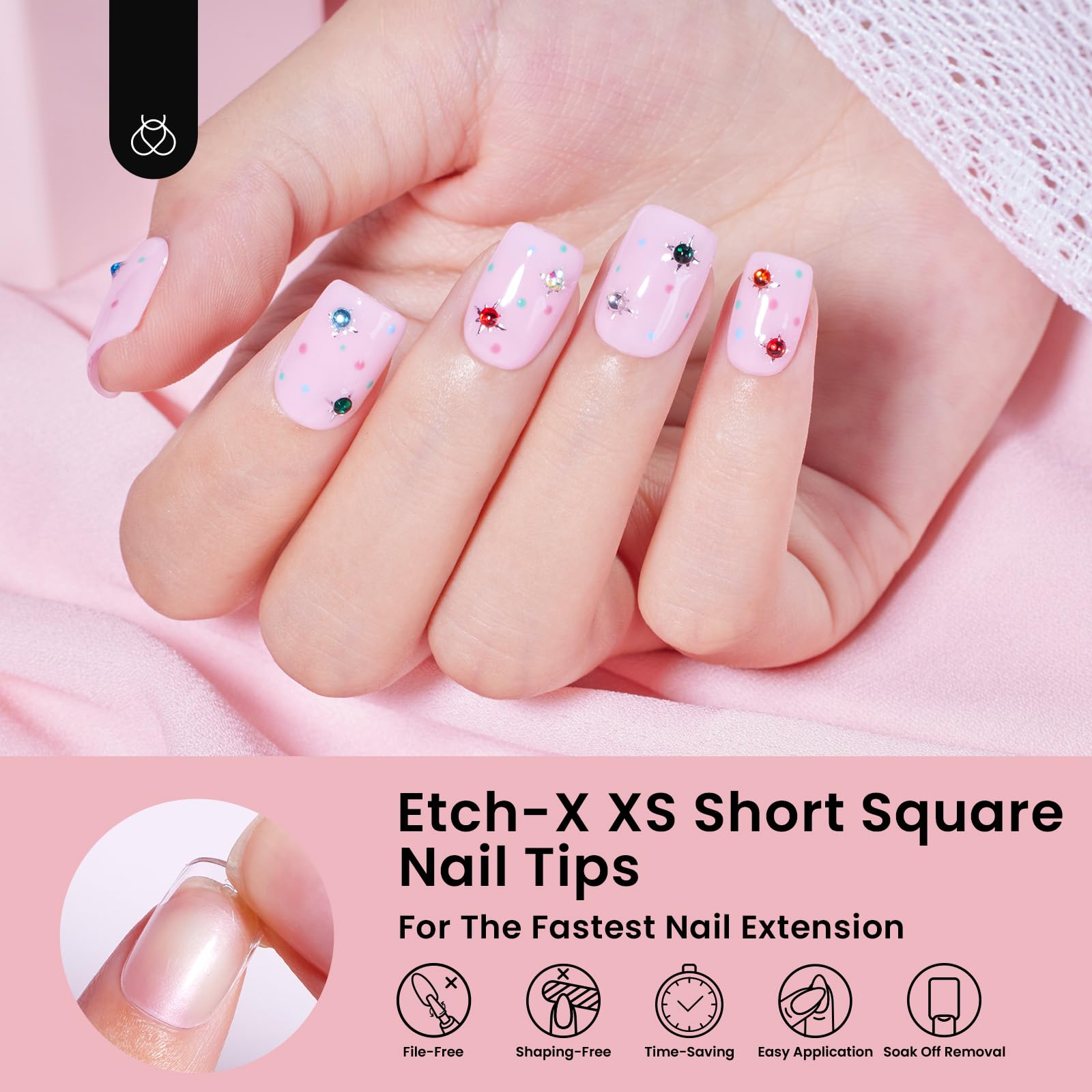Beetles tips uñas cortas cuadradas: idea de regalo para amantes del arte de uñas
