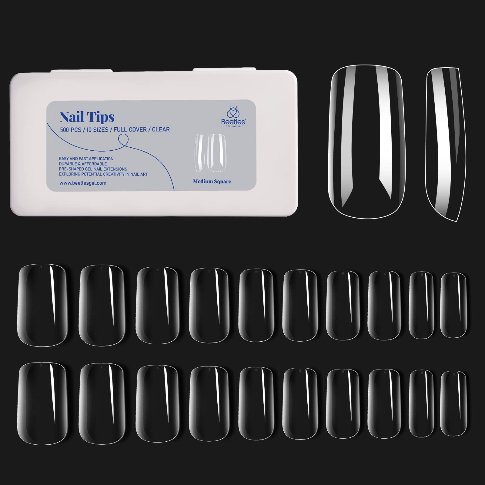 Beetles tips kit de 500 piezas para salón o diy en casa