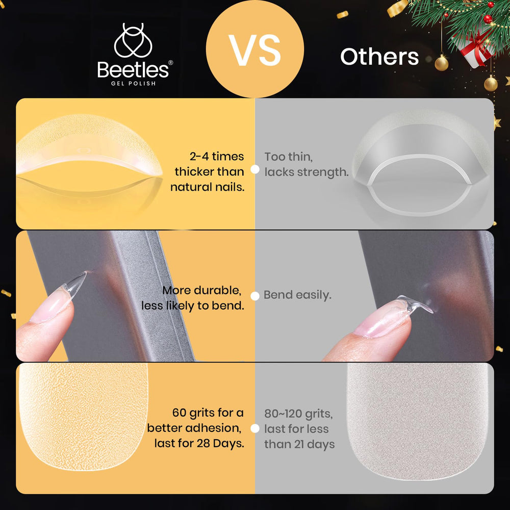 Beetles Tips uñas robustas, 2-4 veces más gruesas que las naturales