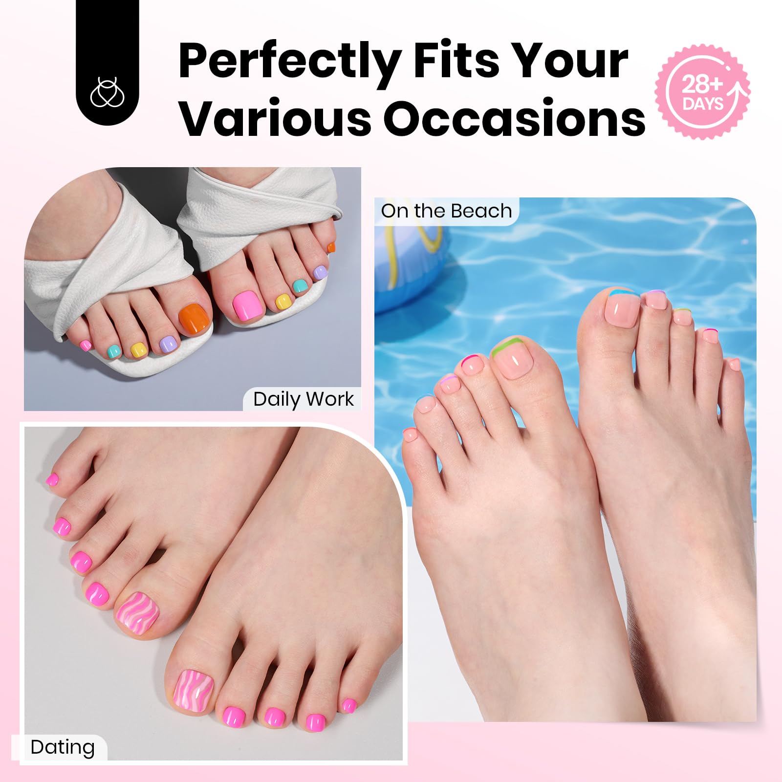 Beetles tips para uñas de los pies, 180 piezas, gran ahorro en retoques de temporada.