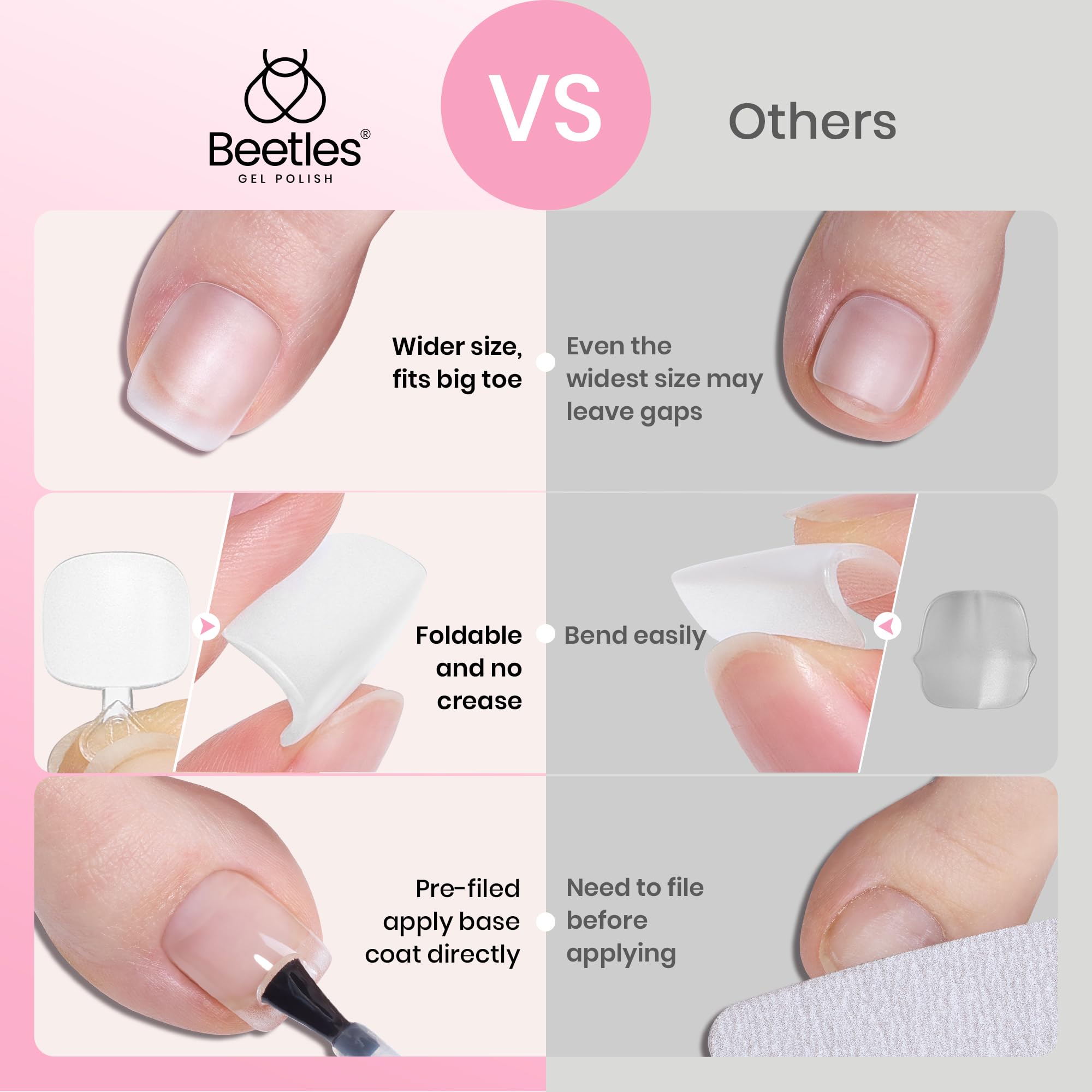Beetles facilita fijación con adhesivo rápido, ideal para uso profesional o en casa.