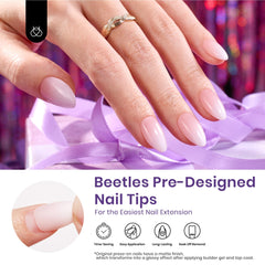 Beetles Uñas Postizas Rosa Ombre con adhesión duradera