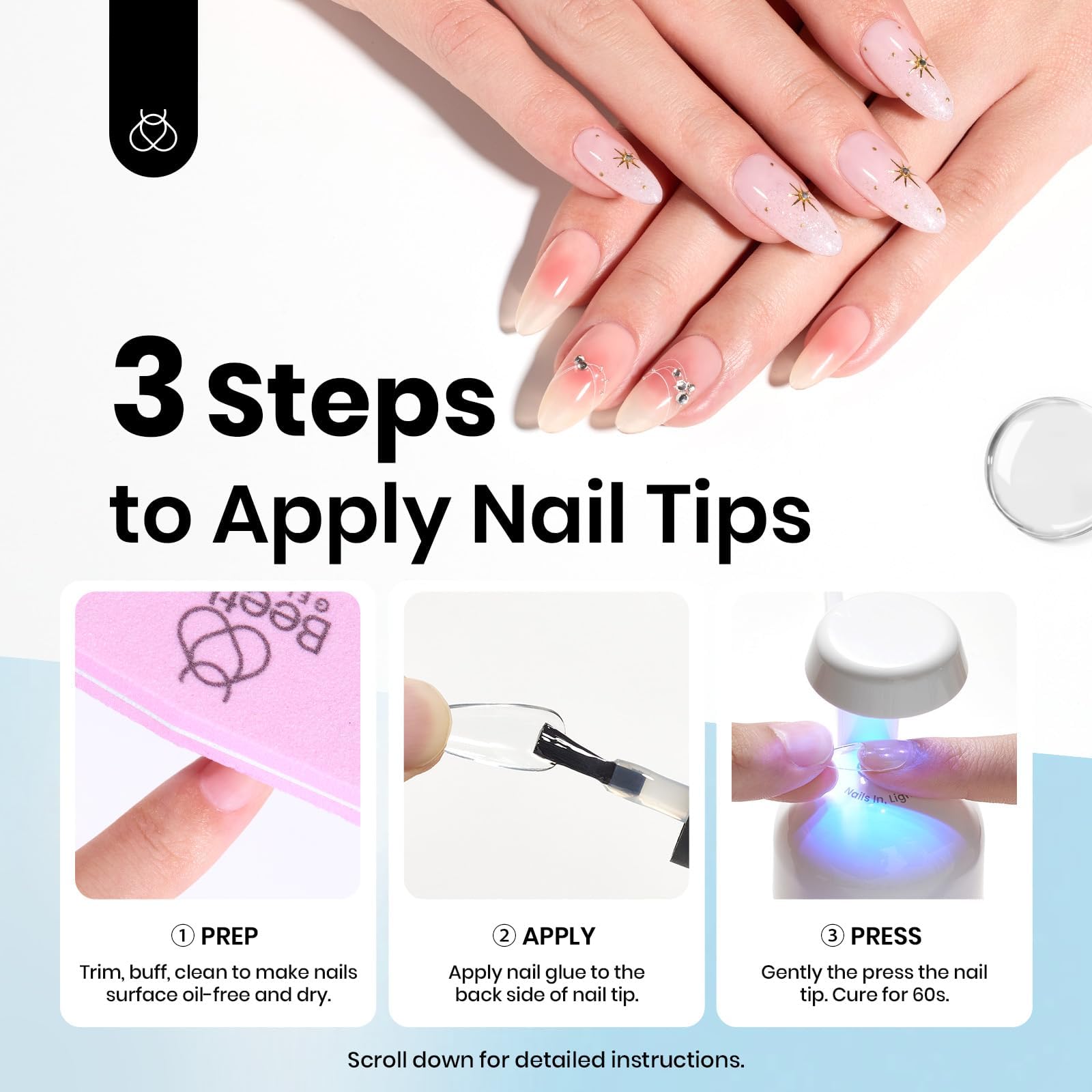 Beetles uso amplio para uñas naturales, gel y acrílicas en casa