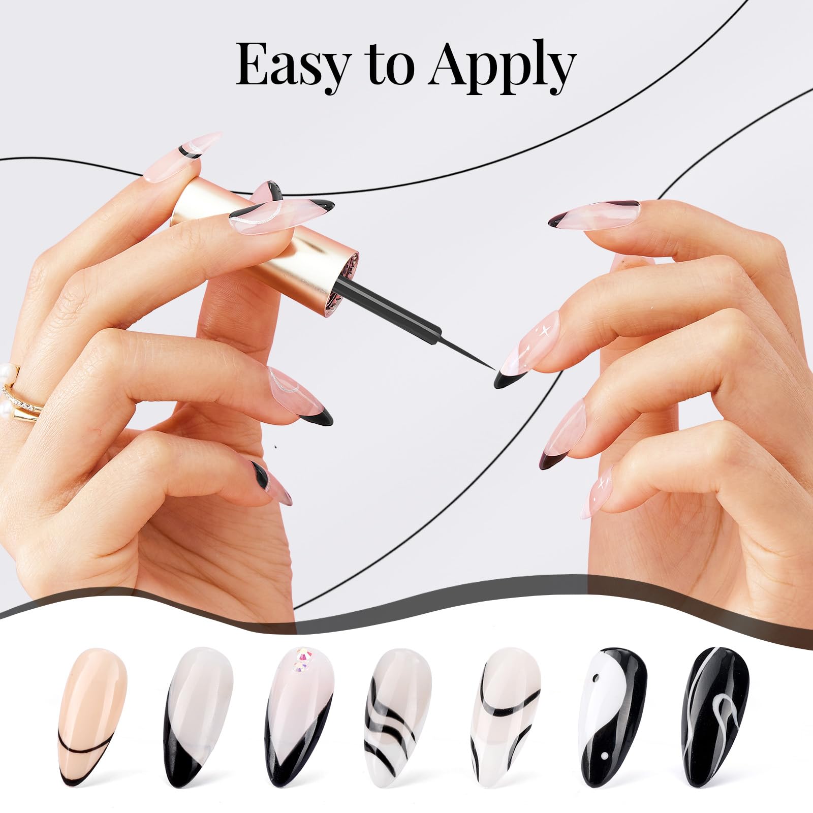 Beetles Uso en casa: línea fina para manicura detallada.