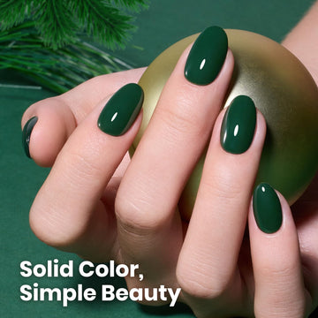 Beetles UV/LED cure for dark green gel polish under lamp in seconds