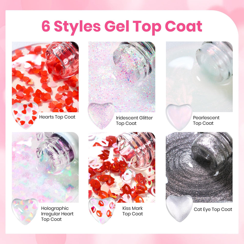 Beetles Valentín: top coat glitter con efecto holográfico para cualquier base de color.