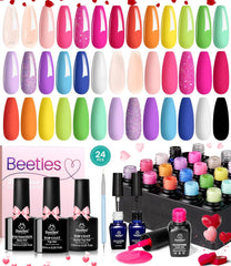 Beetles Verano Gel Polish rosa neon para uñas con acabado brillante