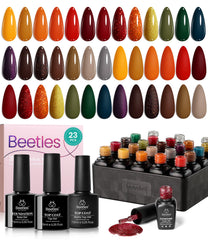 Beetles Gel: ensemble 20 nuances Cozy Campfire pour manucure maison élégante
