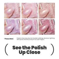 Beetles vernis rose paillettes – application fluide et fini brillant.