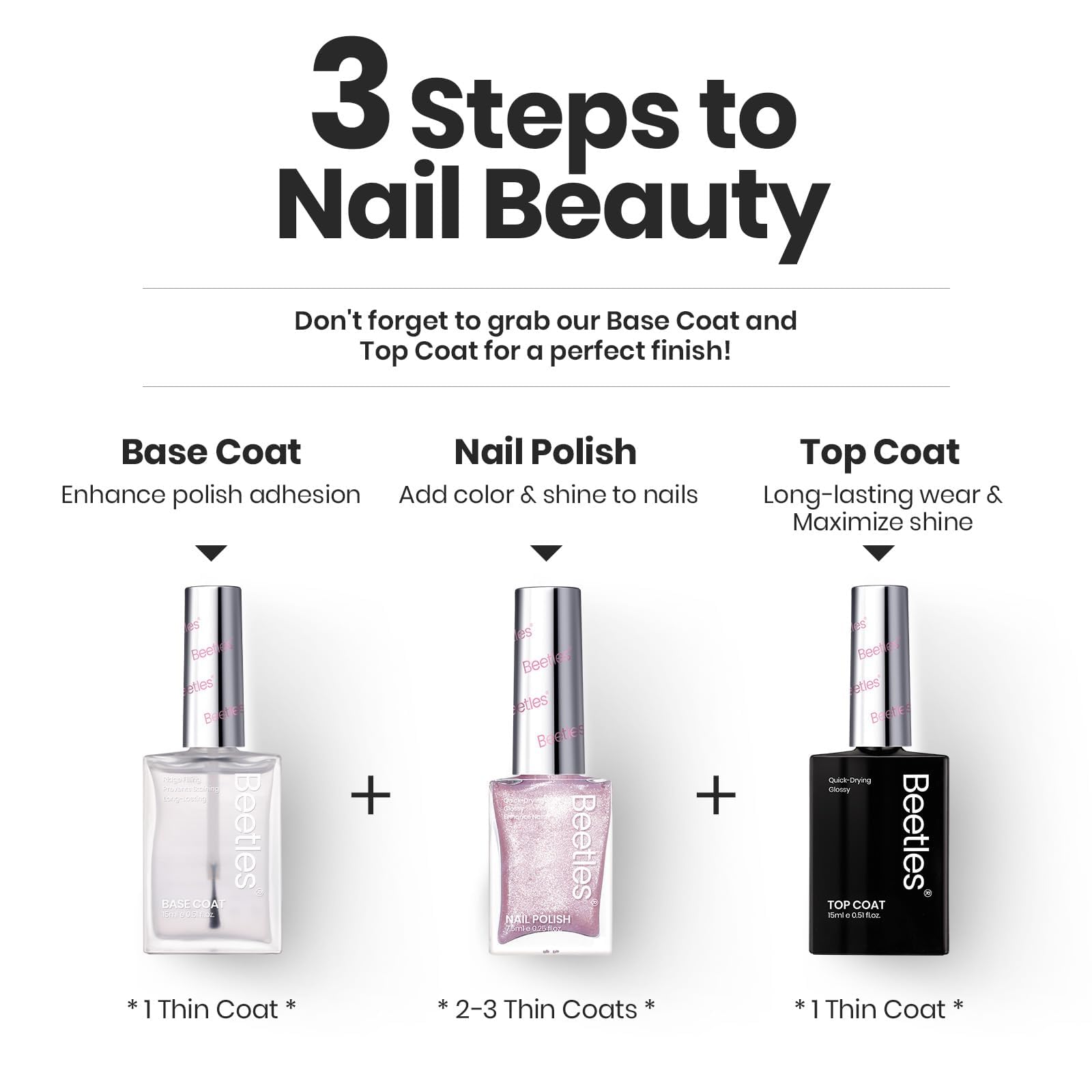 Beetles vernis rose paillettes – coffret cadeau idéal pour femmes.