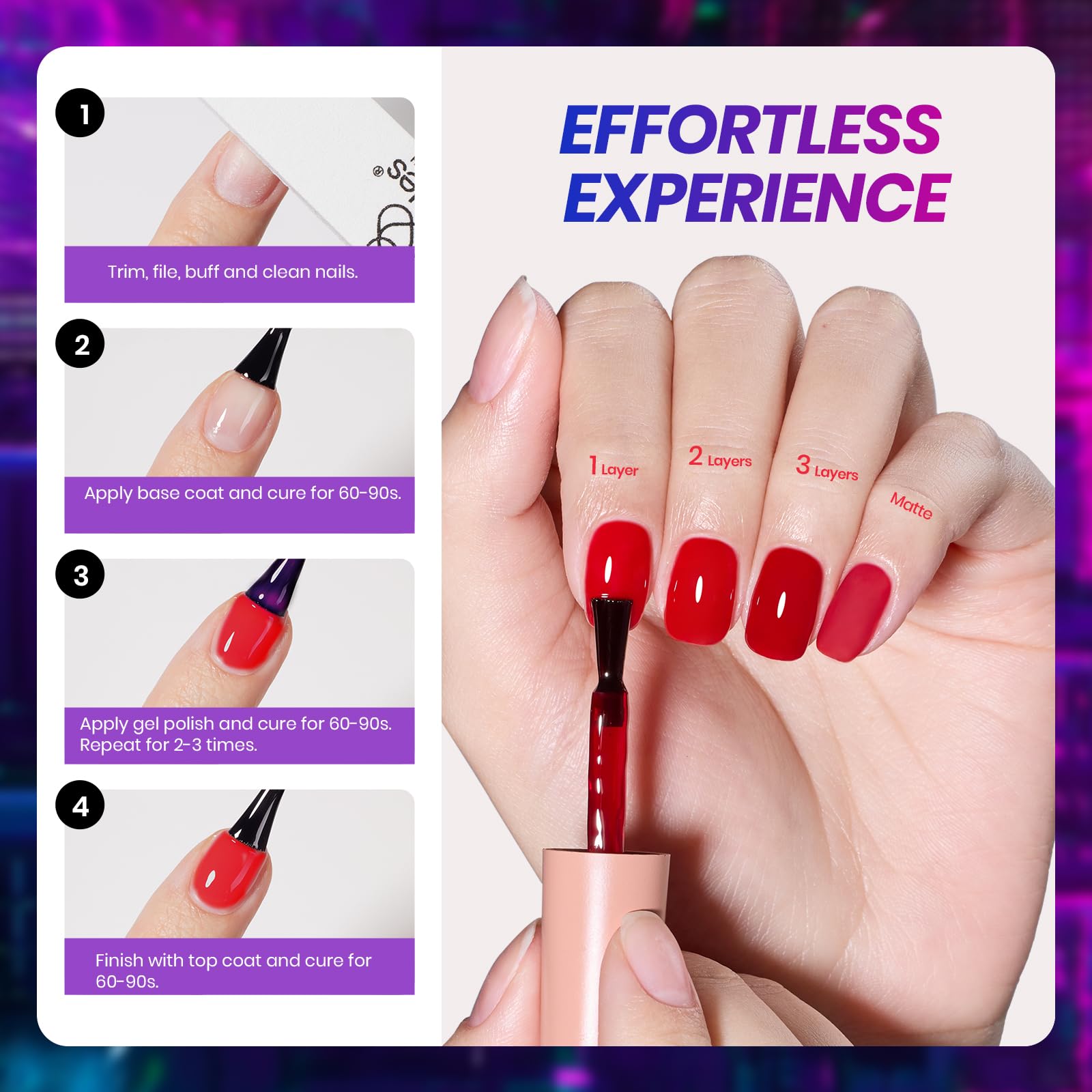 Beetles Vivid Noel Jelly Gel negro translúcido, look moderno para uñas intensas.