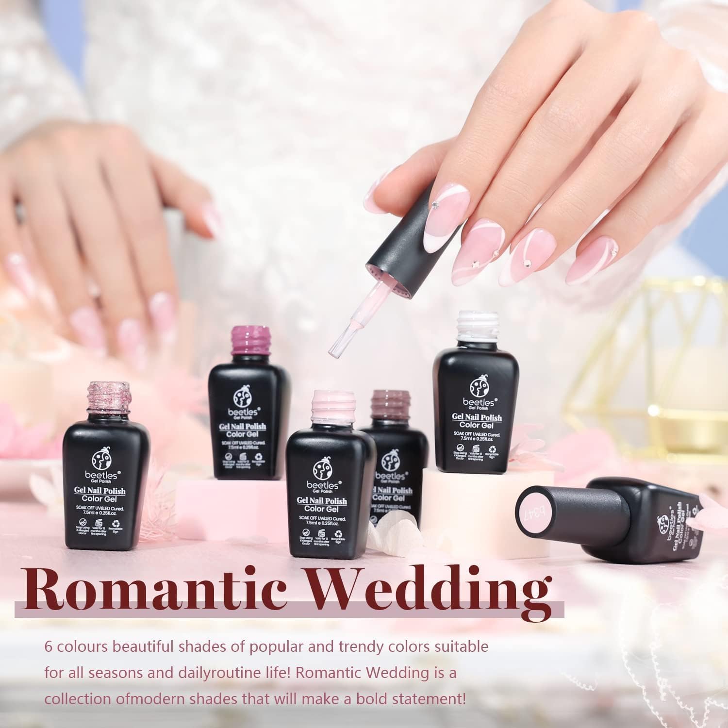 Beetles Wedding tono nude-pink-mauve para un look suave de boda