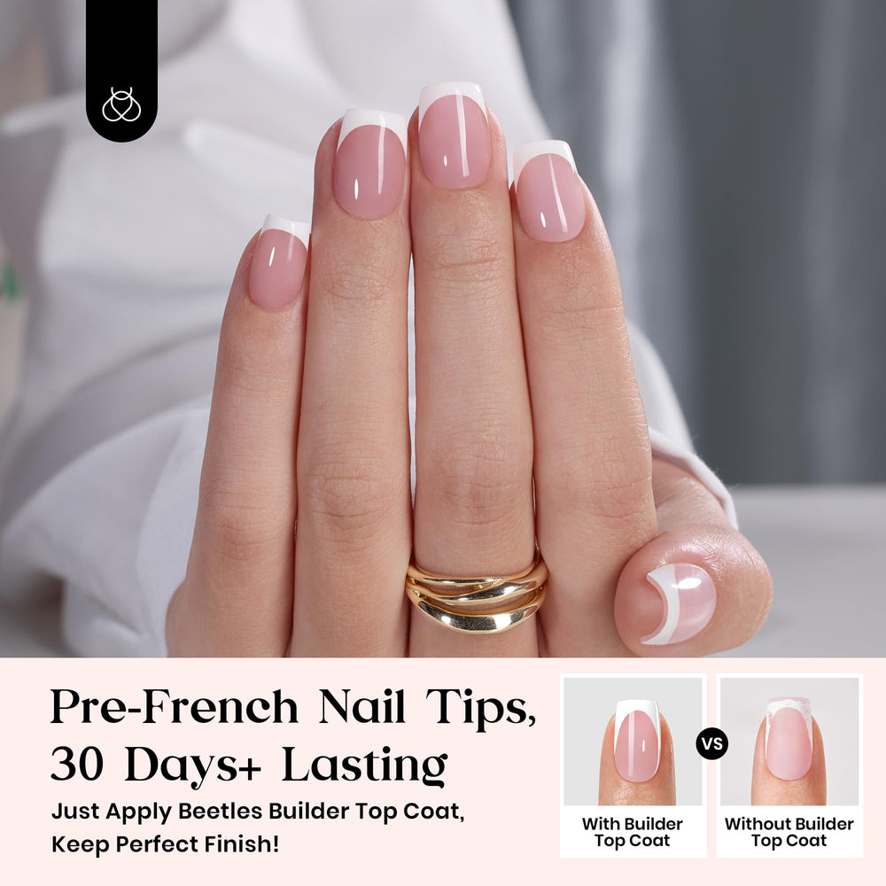150 extensions ongles French rose Beetles X Press Plus pour un look élégant.