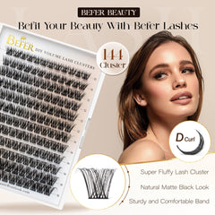 BEFER Beauty lash clusters con banda de algodón ultrafina para comodidad.