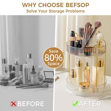 BEFSOP organizador para cosméticos, skincare y perfumes en dos niveles.