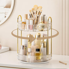 BEFSOP 360° giratorio para maquillaje en dos niveles, acceso rápido.