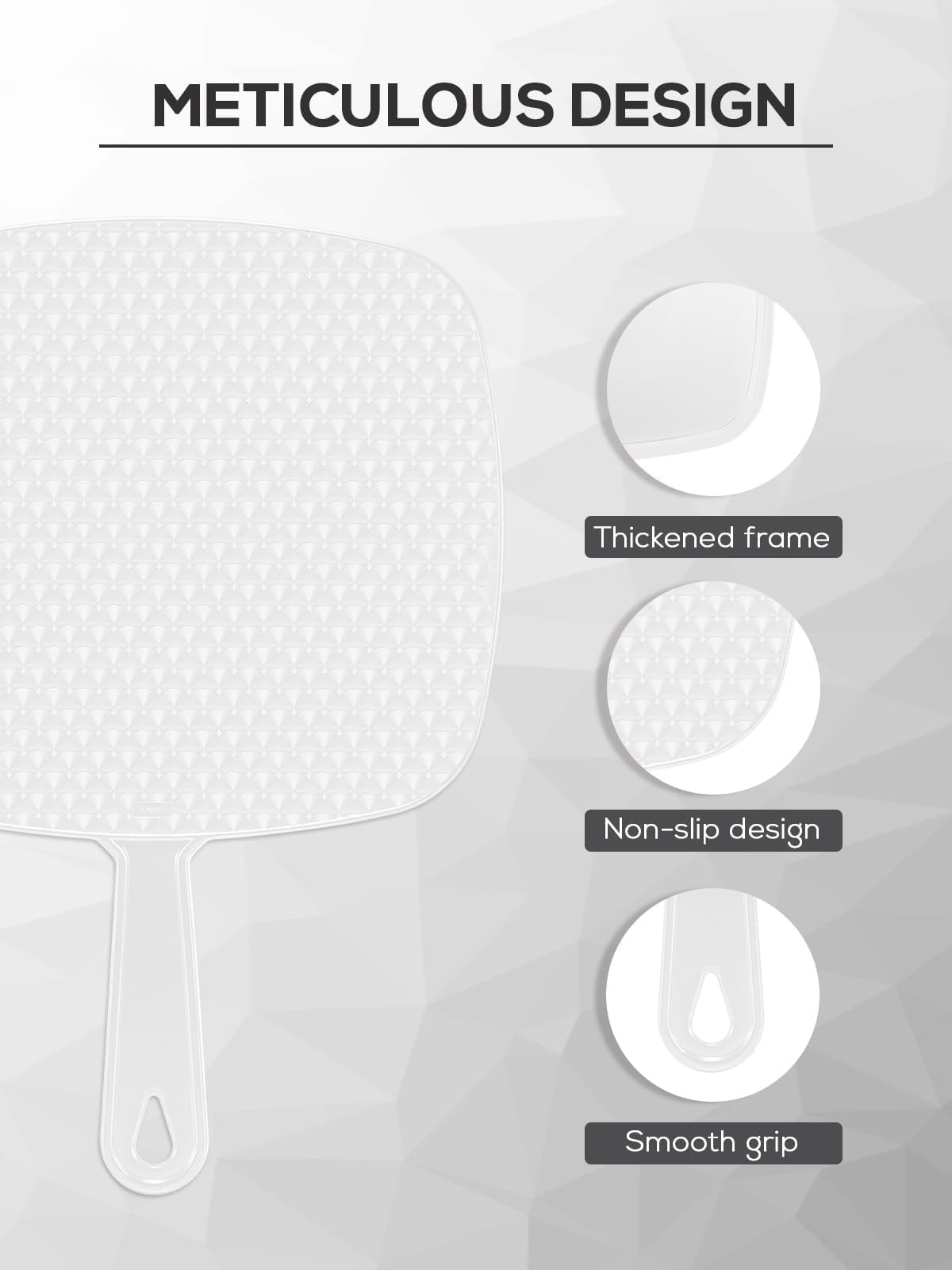 BEFUI espejo de mano ofrece vista amplia de 7,9 x 9 pulgadas para mayor comodidad.