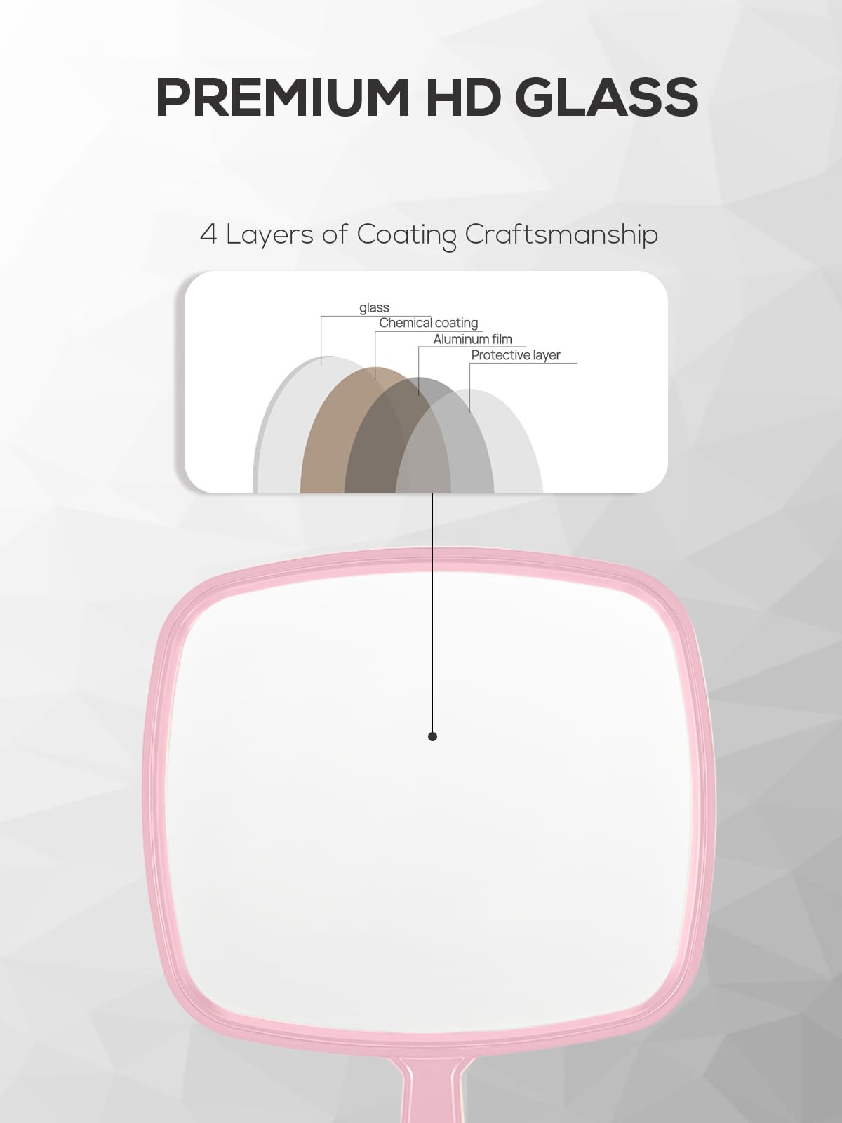 BEFUI espejo profesional rosa para sala de belleza y consultas rápidas