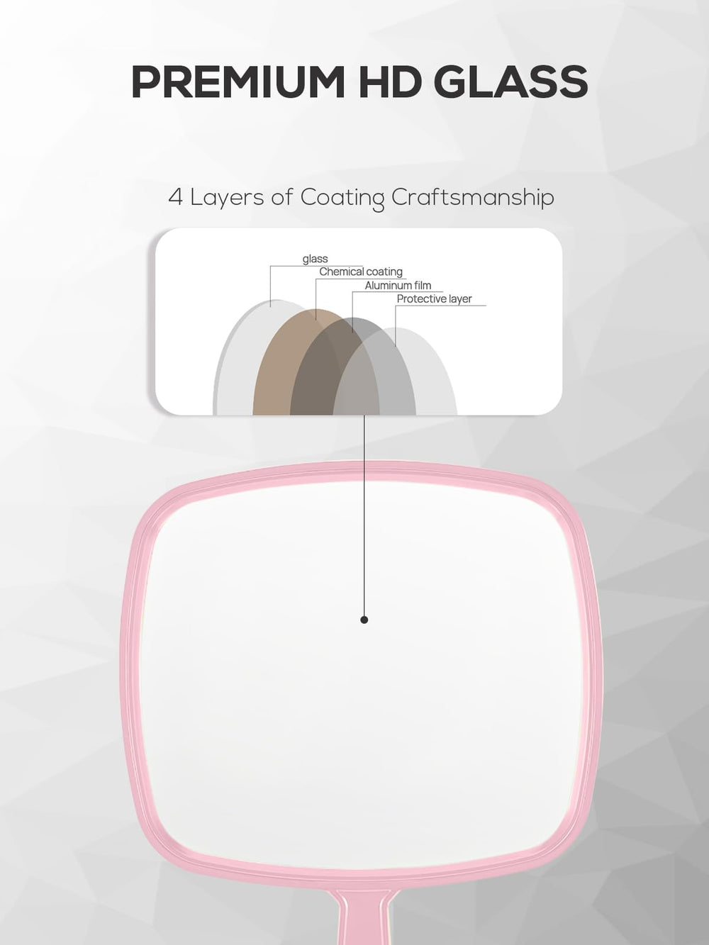 BEFUI espejo profesional rosa para sala de belleza y consultas rápidas