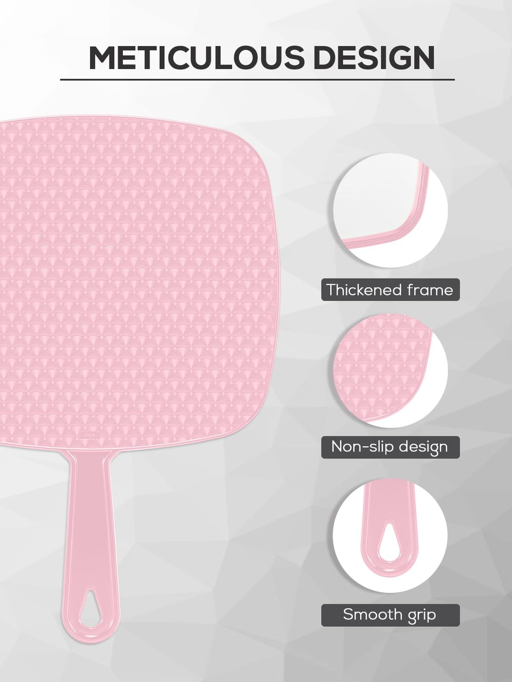 BEFUI espejo de uso doméstico rosa para grooming diario