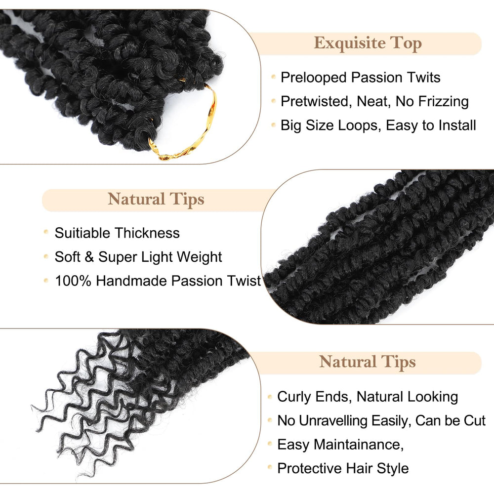 BEFUNNY Passion Twist cabello ligero y sin enredos para movimiento natural.