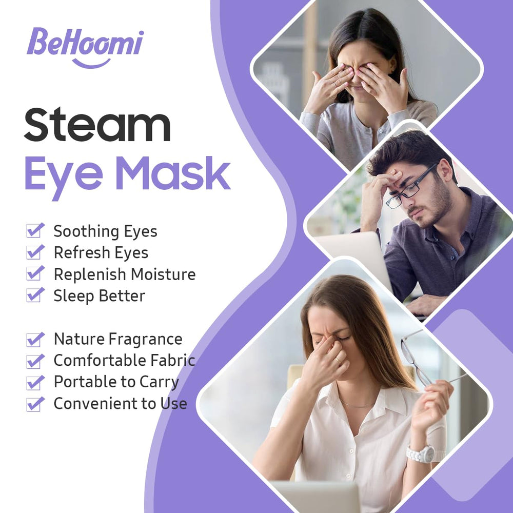 BeHoomi mascarilla ocular temperatura constante 104f: sensación cálida y reconfortante