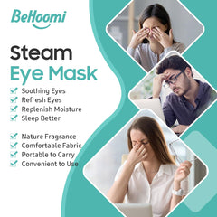 BeHoomi calor suave para ojos, ideal para relajación visual.