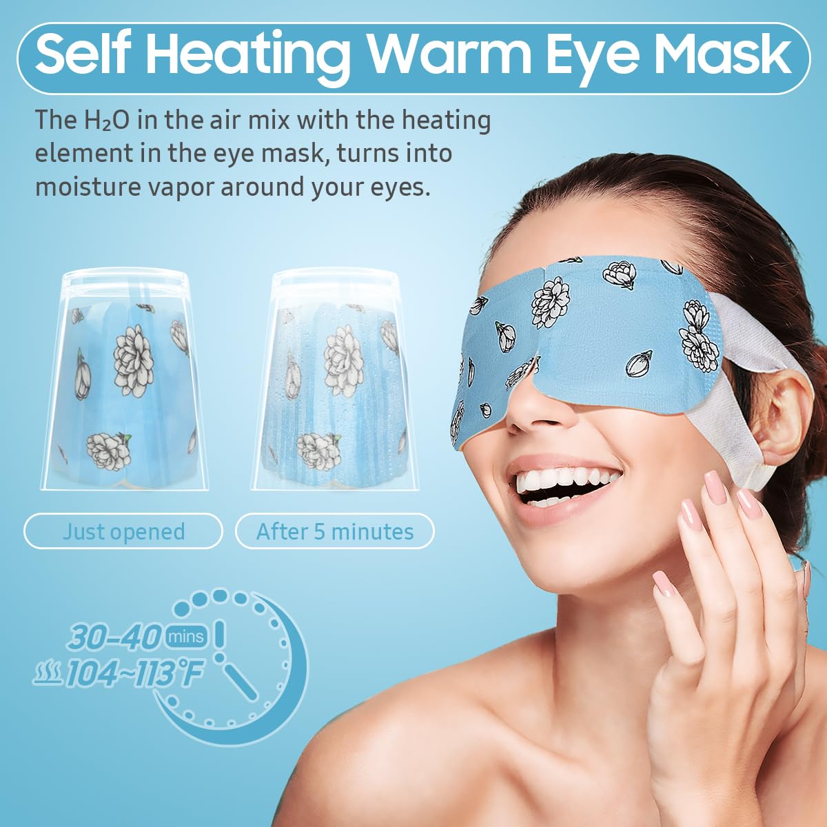 BeHoomi mascarilla ocular termica de uso de 20 a 30 minutos