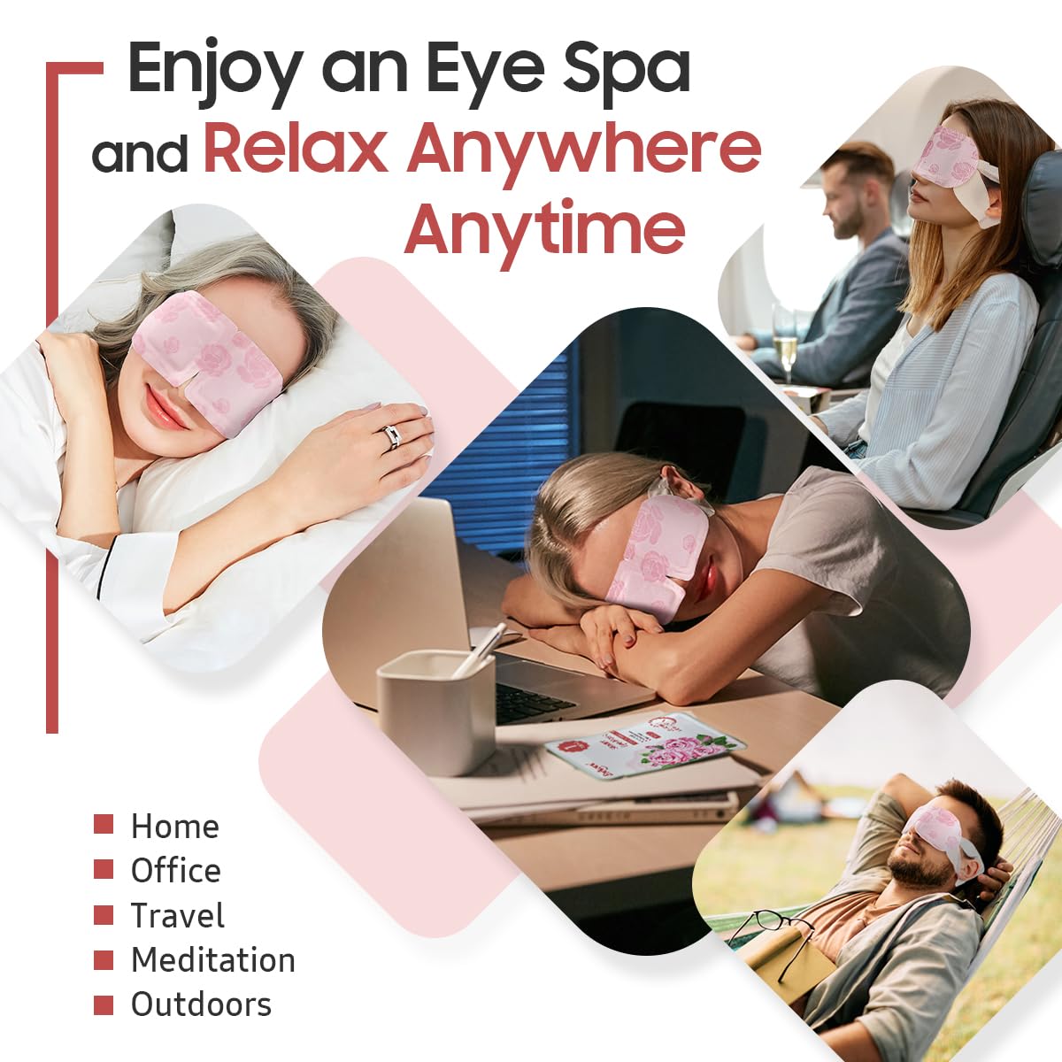 BeHoomi Mascarilla Ojos, fragancia rosa para una experiencia sensorial suave.