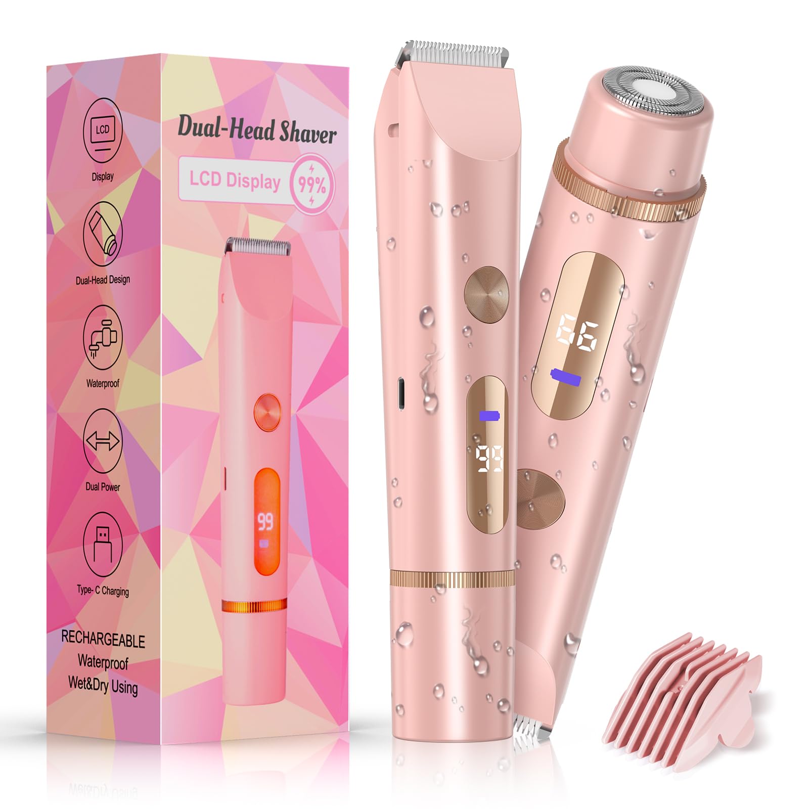 Beidouna bikini-trimmer uso mojado-seco, ideal para cuidado diario en la ducha.