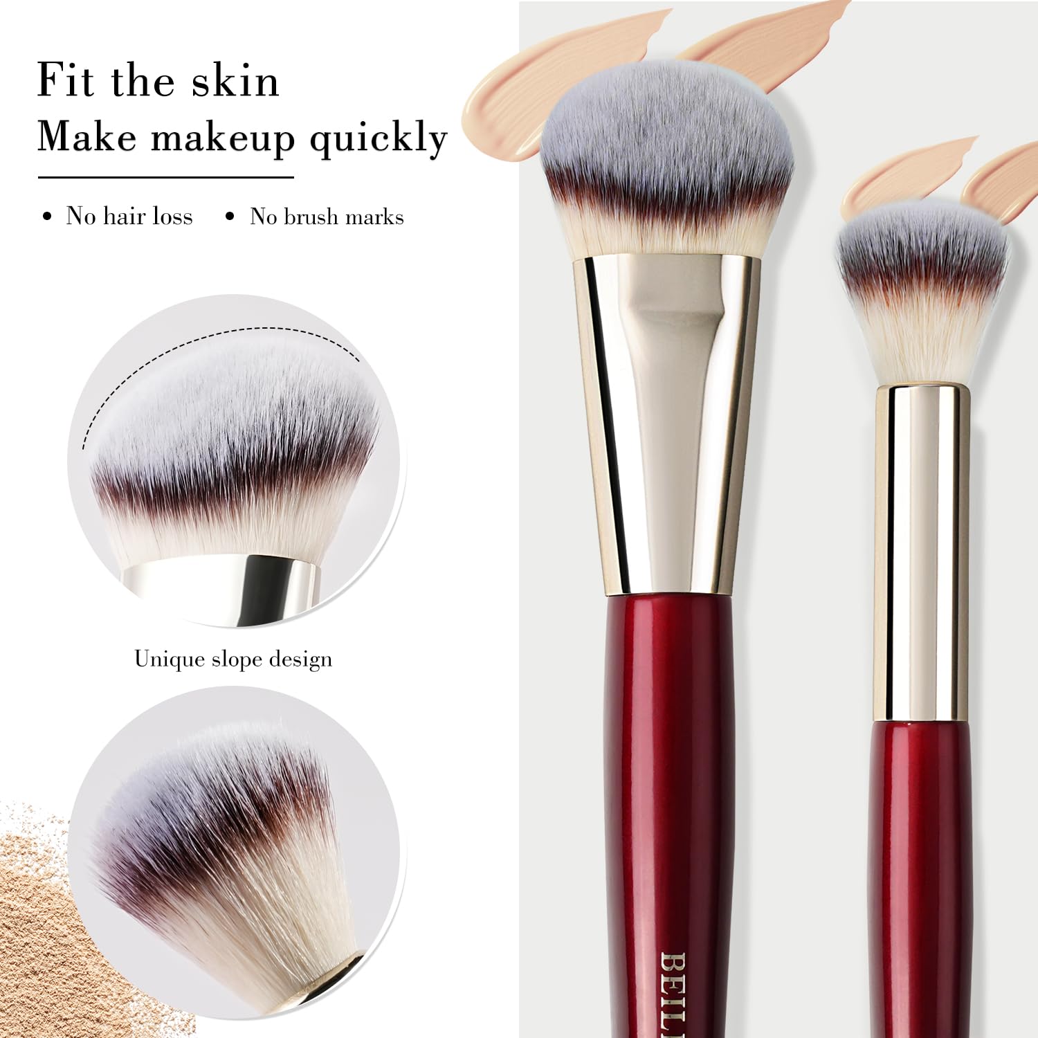 Pincel difuminador BEILI para mezclar sombras con suavidad.
