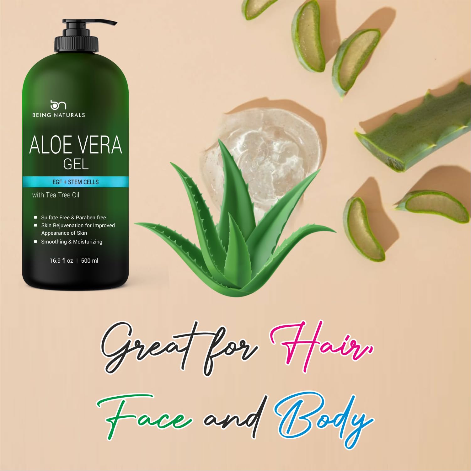 Aplicación diaria con Being Naturals, refresco inmediato cuando se aplica.