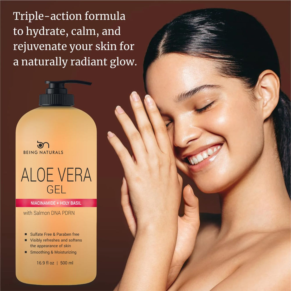 Being Naturals Aloe Vera Gel cuidado diario para rostro y cuerpo.