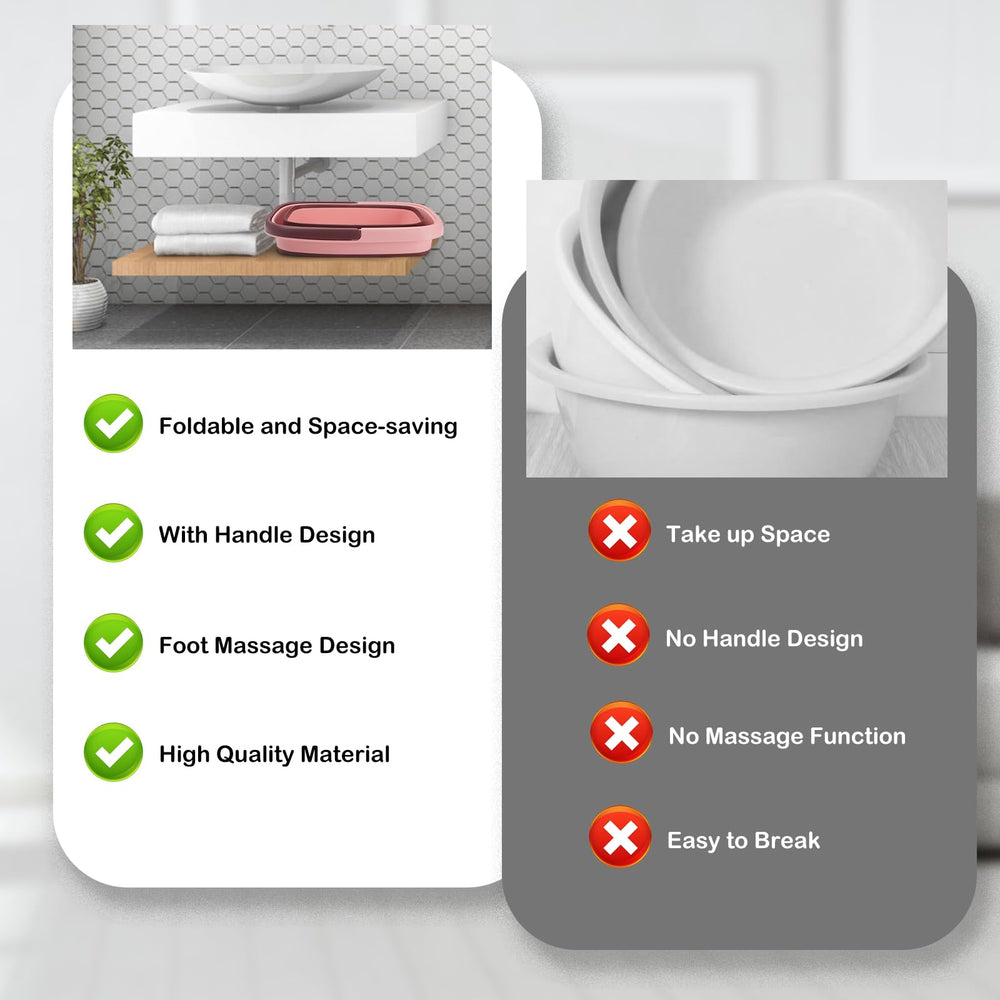 Bañera Beinilai para pies fácil de guardar, ideal para apartamentos pequeños.