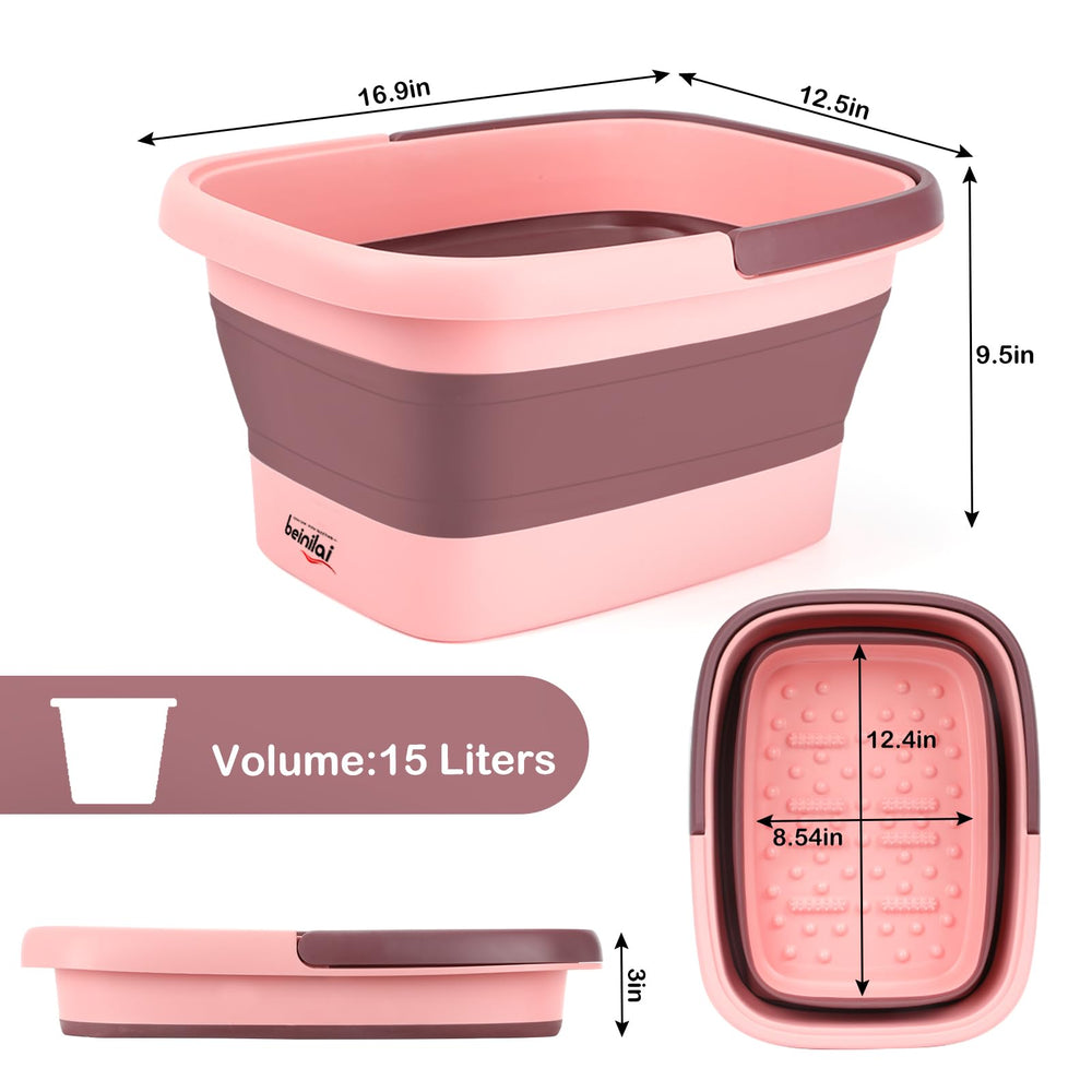 Bañera Beinilai para pies rosa, diseño suave para spa en casa.