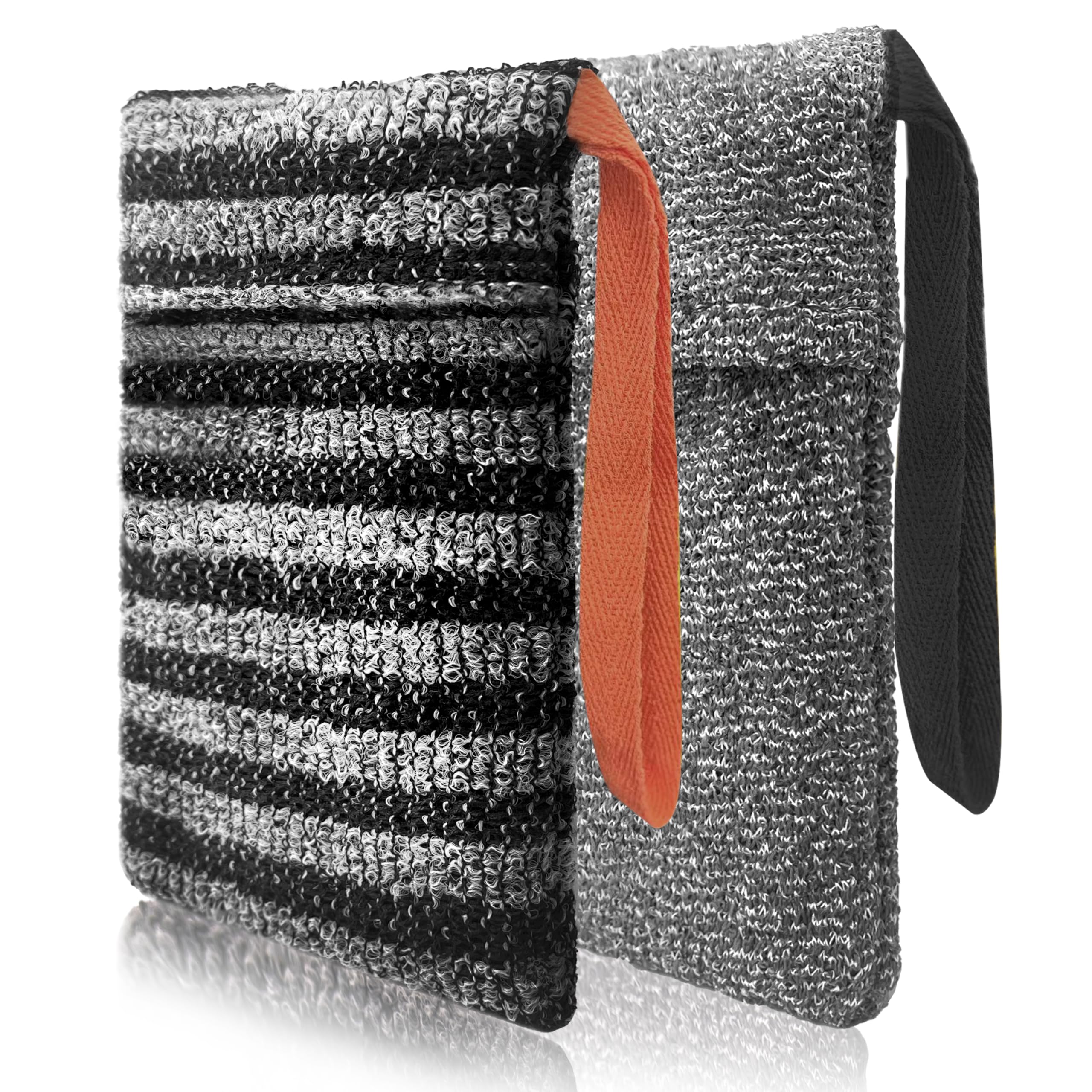 Beiskll doble conjunto de sacos de jabón gris para exfoliación dual.