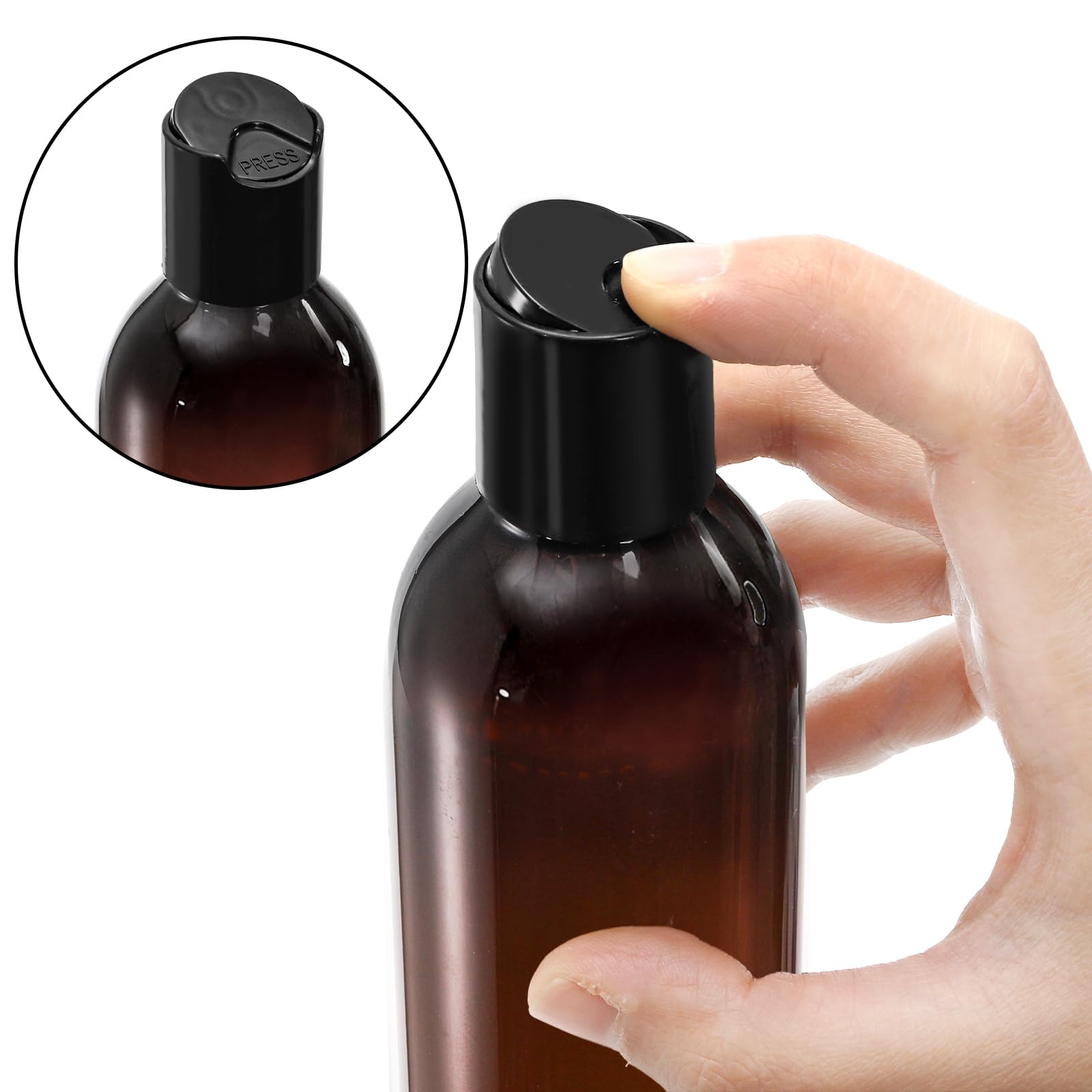 Bekith pack de 16 botellas ámbar listo para almacenar