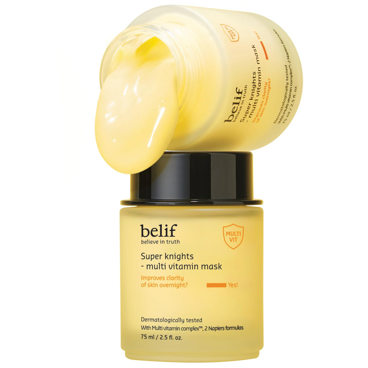 belif mascarilla noche vitamina C en bote; hidratación profunda para piel radiante
