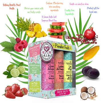 Disolución rápida en agua tibia con fragancia frutal para relajarte.