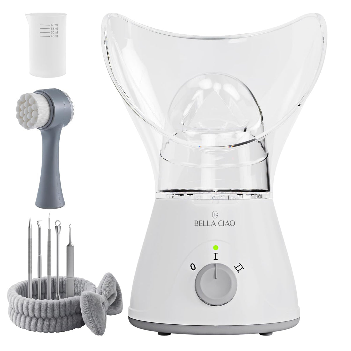 Vaporizador facial portátil Bella Ciao para limpieza profunda y piel suave.