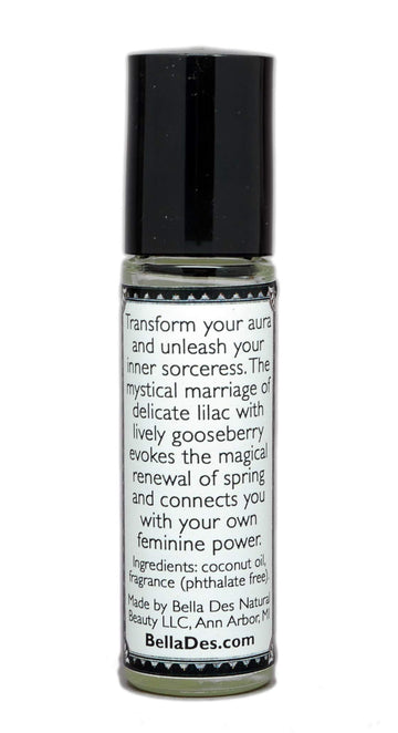 BELLA DES NATURAL BEAUTY Aceite perfume Lila y Grosella en frasco de cristal, portable