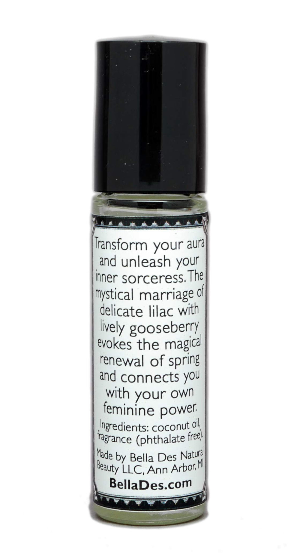 BELLA DES NATURAL BEAUTY Aceite perfume Lila y Grosella en frasco de cristal, portable