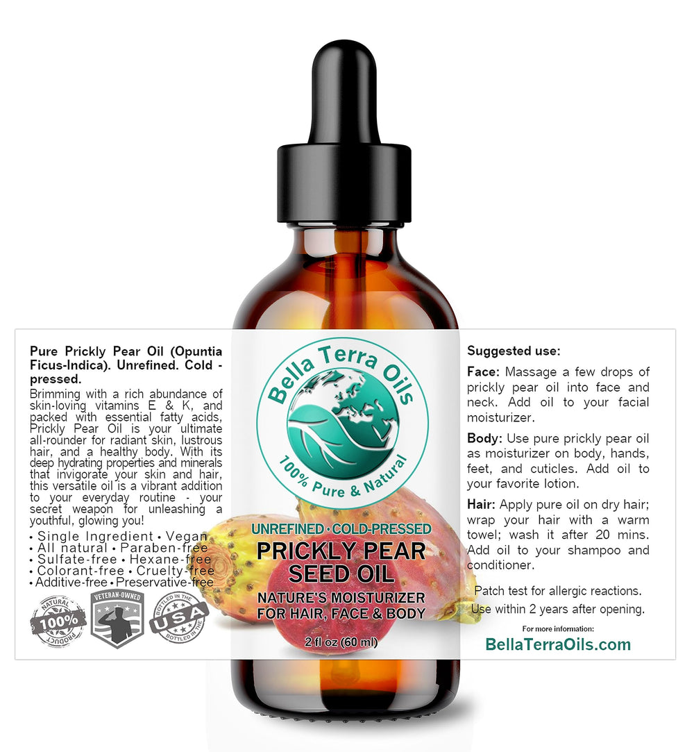 Bella Terra Oils: gotero aplicando aceite de higo chumbo para uso diario.