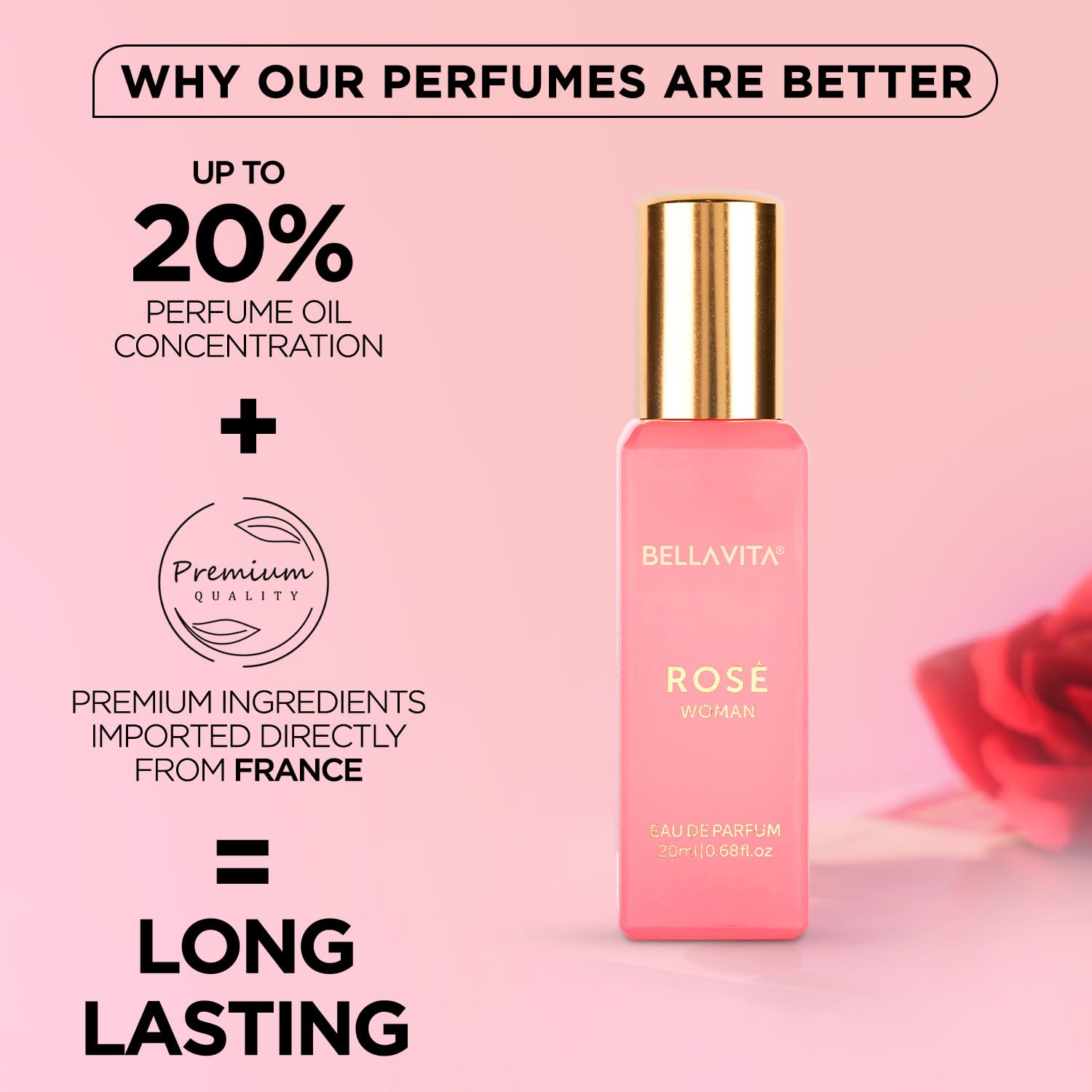 BellaVita Luxury ROSE: envase elegante que refleja cuidado y lujo.