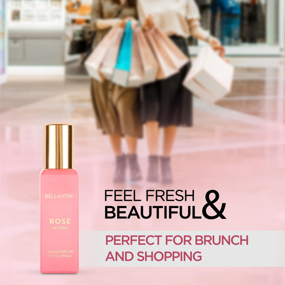 BellaVita Luxury ROSE: notas florales de rosa y jazmín para un aroma elegante.