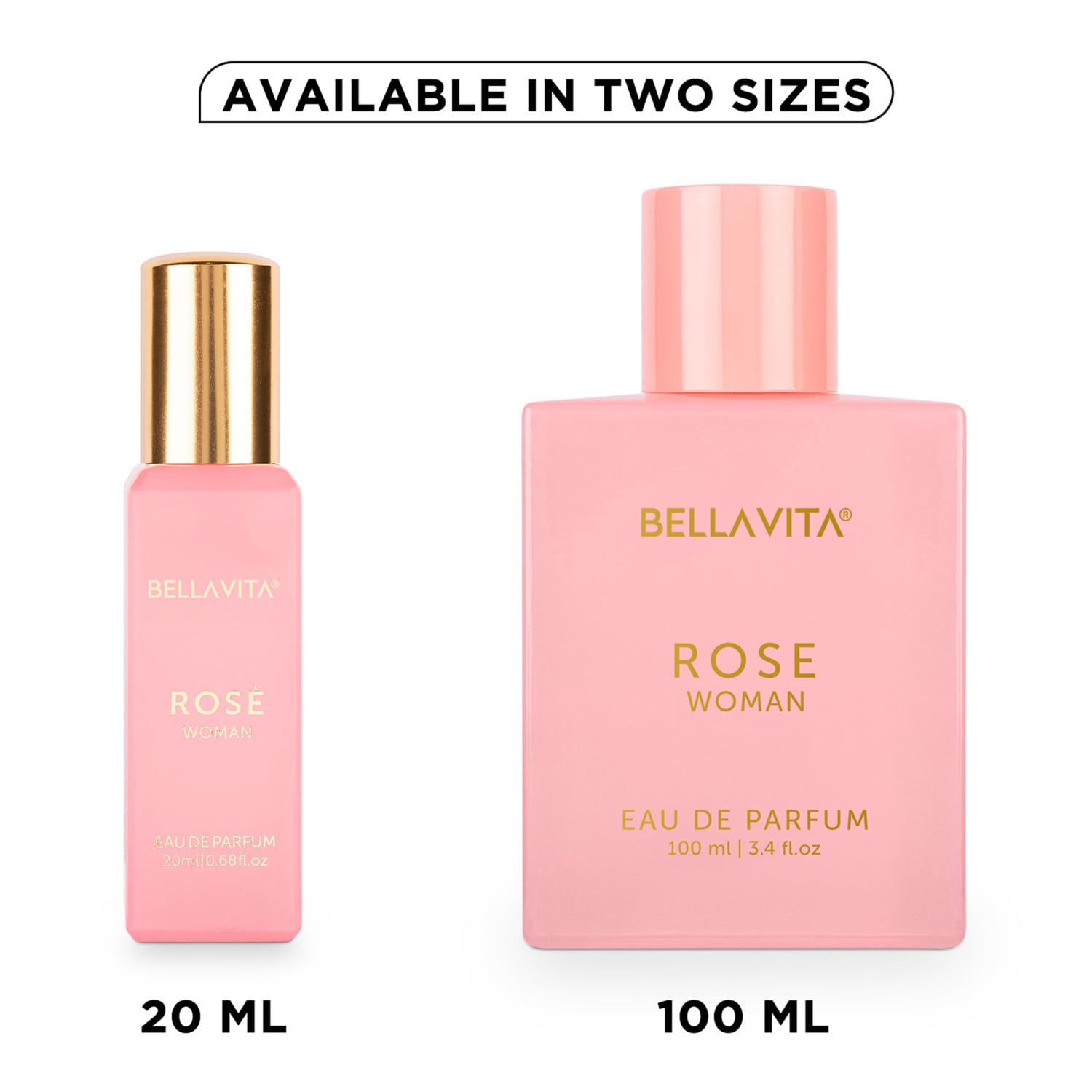 BellaVita Luxury ROSE: presentación premium que complementa cualquier colección de perfumes.