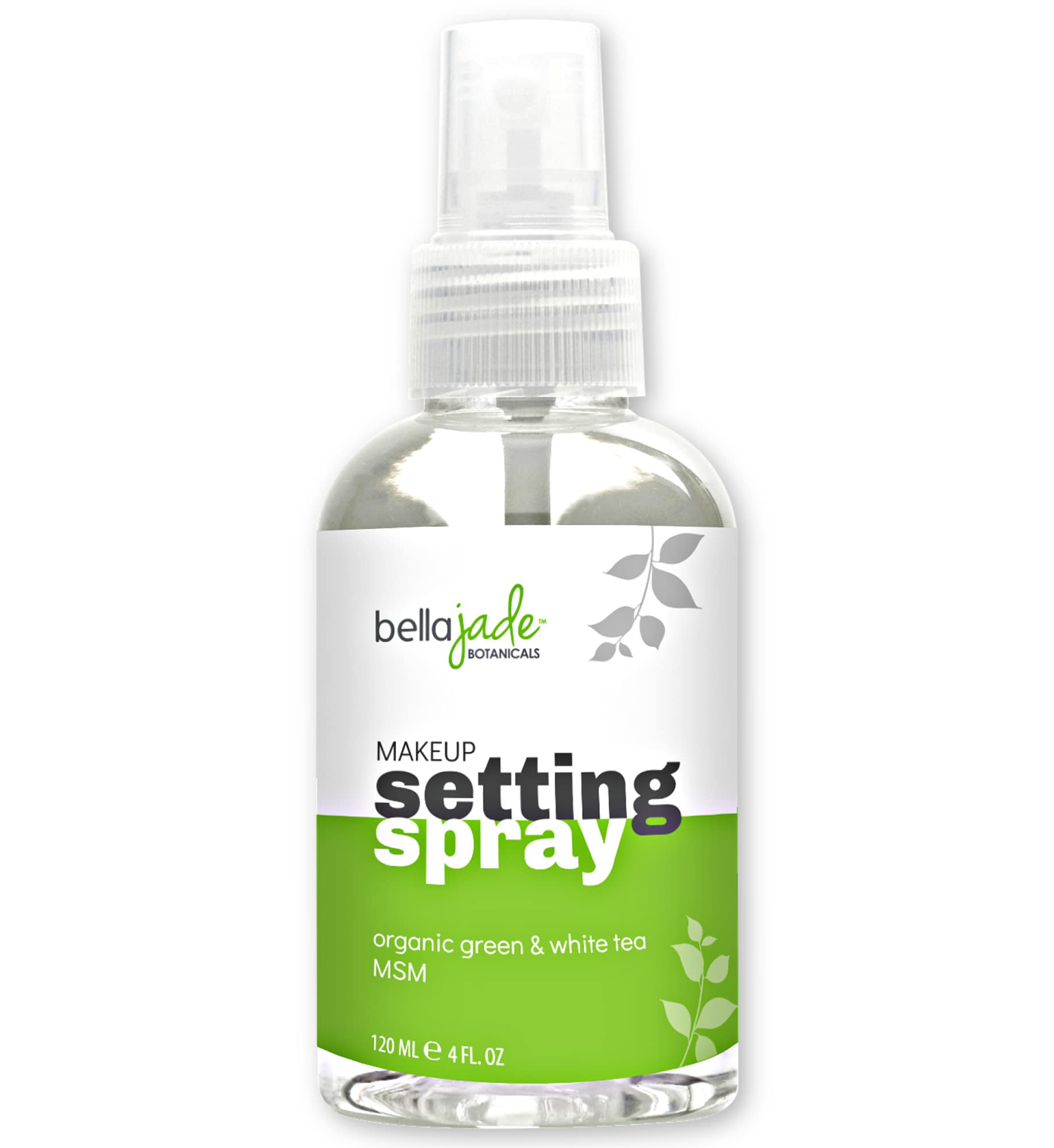 Bella Jade: botella grande de 4 oz para fijar maquillaje con acabado luminoso.