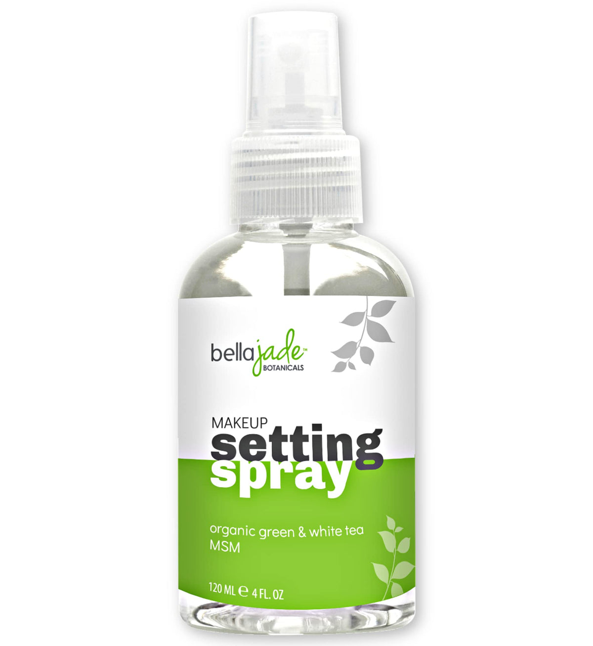 Bella Jade: botella grande de 4 oz para fijar maquillaje con acabado luminoso.