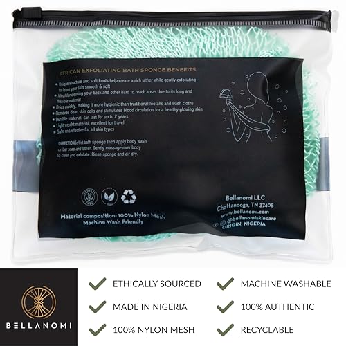 Bellanomi esponja de baño, espuma densa, sensación agradable al exfoliar.