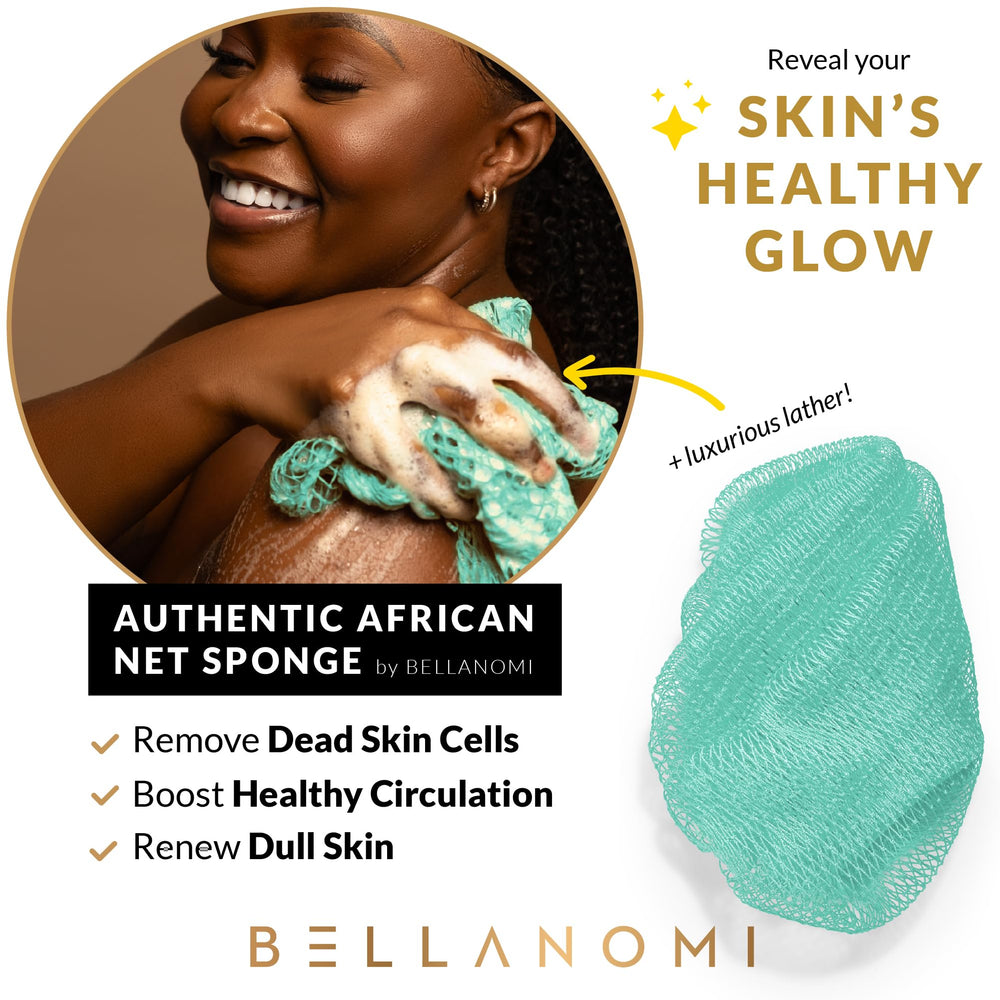 Bellanomi esponja exfoliante 45 pulgadas para espalda, alcance cómodo para zonas difíciles.